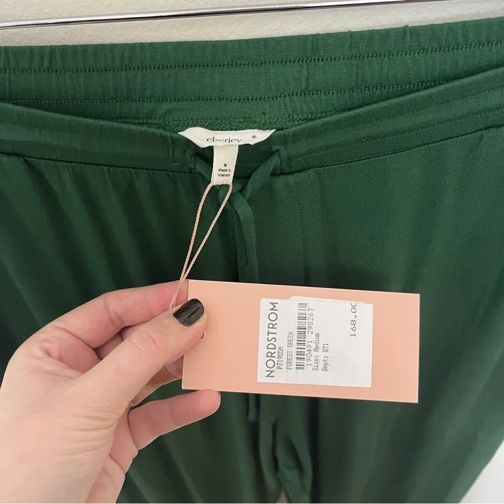 Eberjey Green Pajama Pants Jogger Style NWT Size M